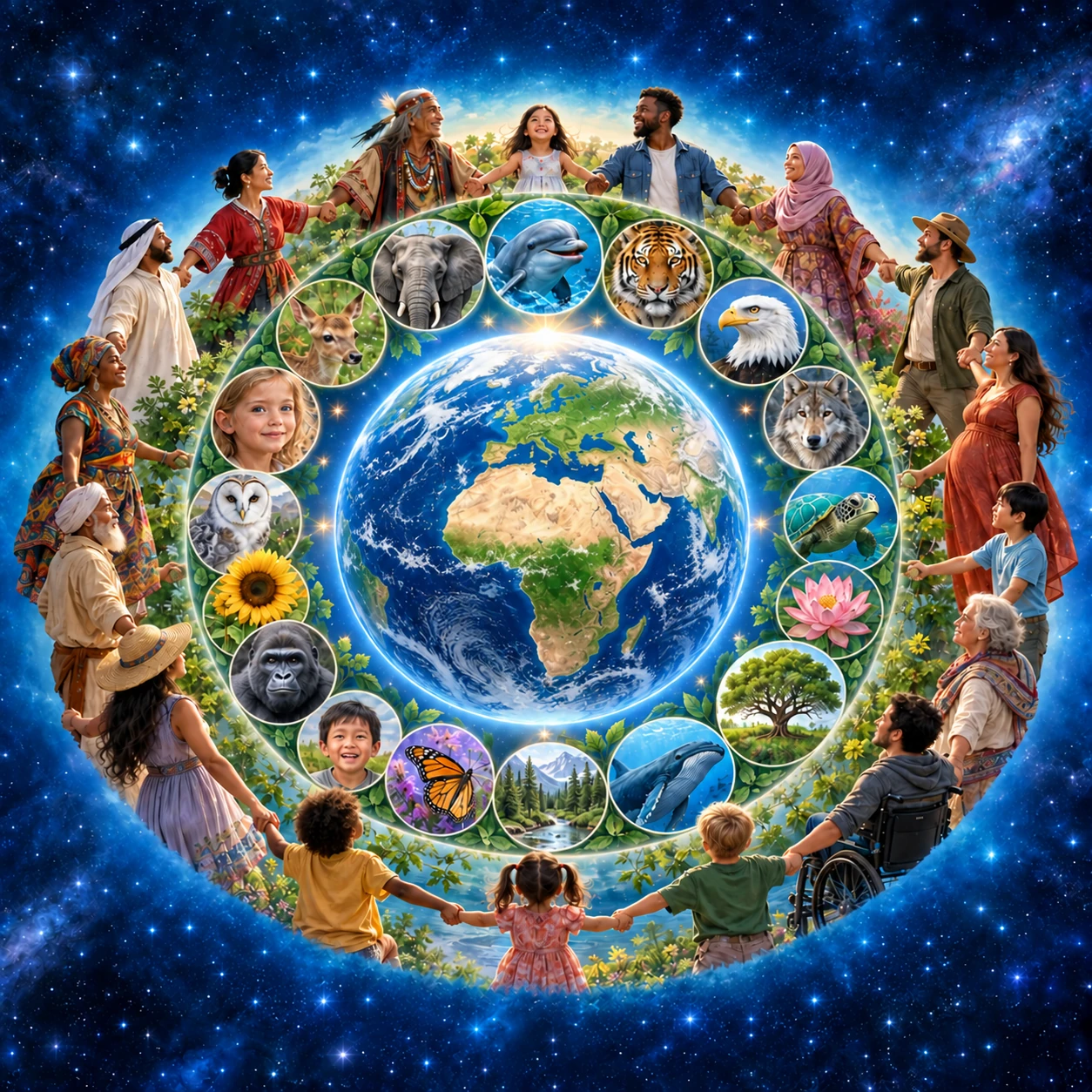 Planet Earth floating in space